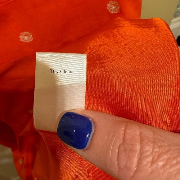 Coldwater Creek Dress Orange White Embroidery Size 8 - Picture 9 of 9